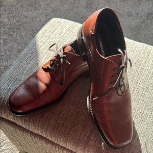 Johnston & Murphy Brown Leather Derby Lace-Ups